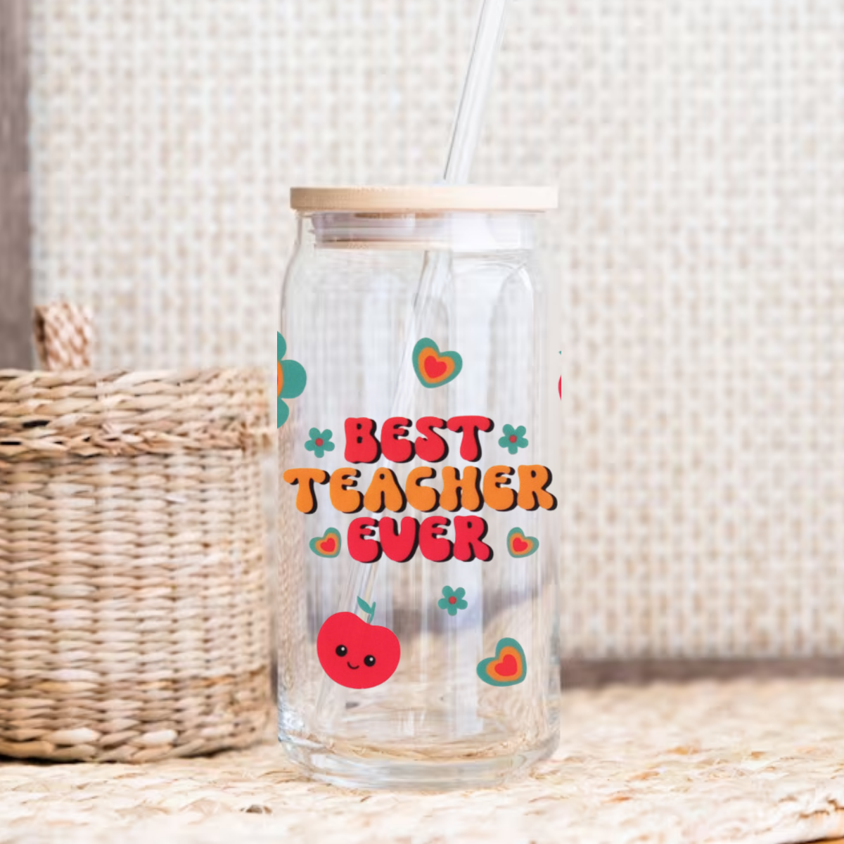 480ml/16oz UV DTF Cup Wrap | Best Teacher Ever