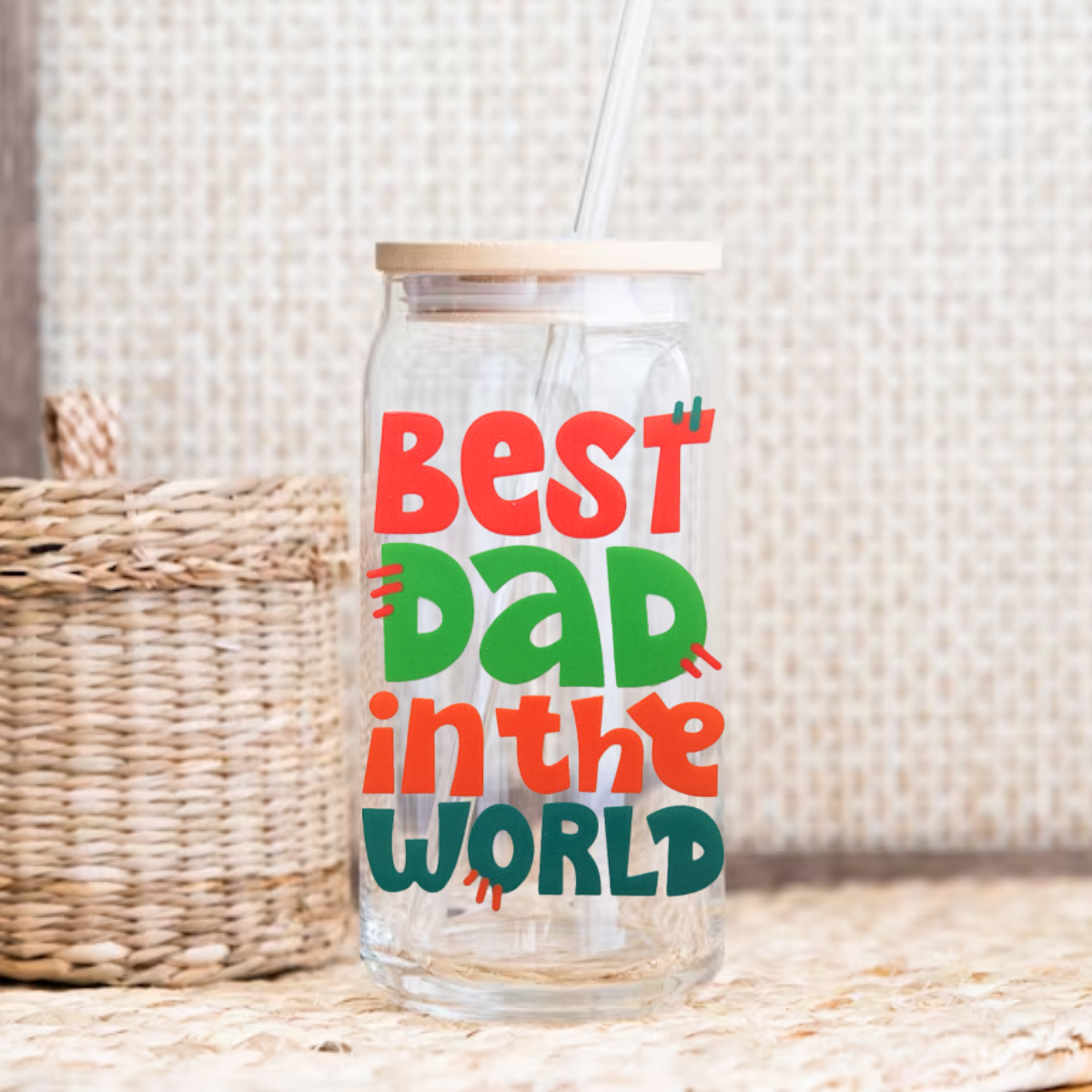 Best Dad in the World Glass Cup