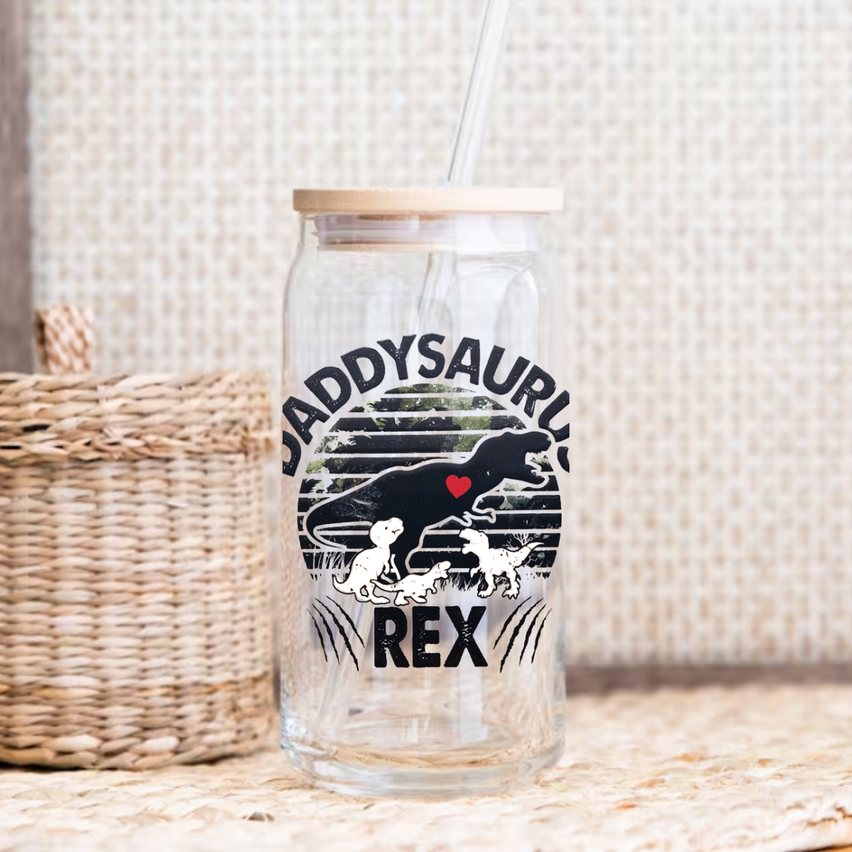 Daddysaurus Rex Glass Cups