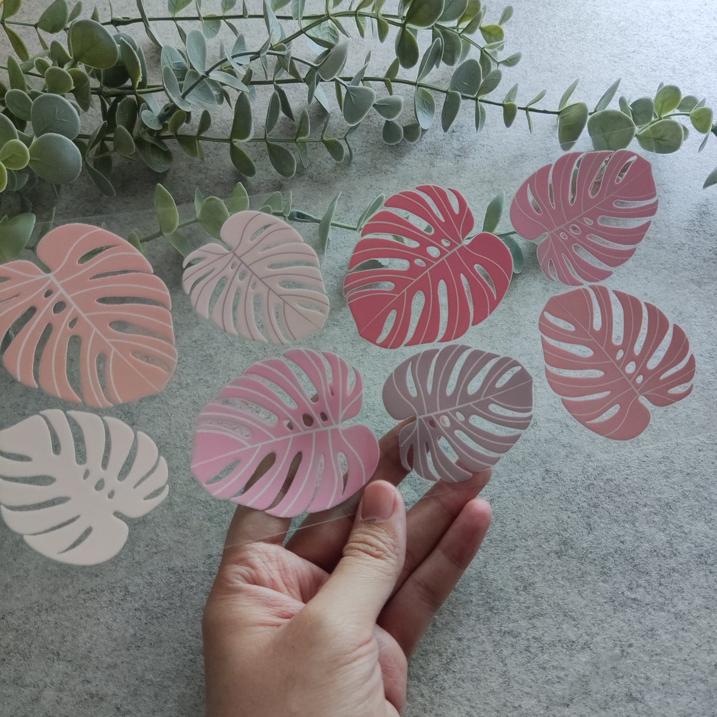 Oopsie decal - Peach Monstera Leaf