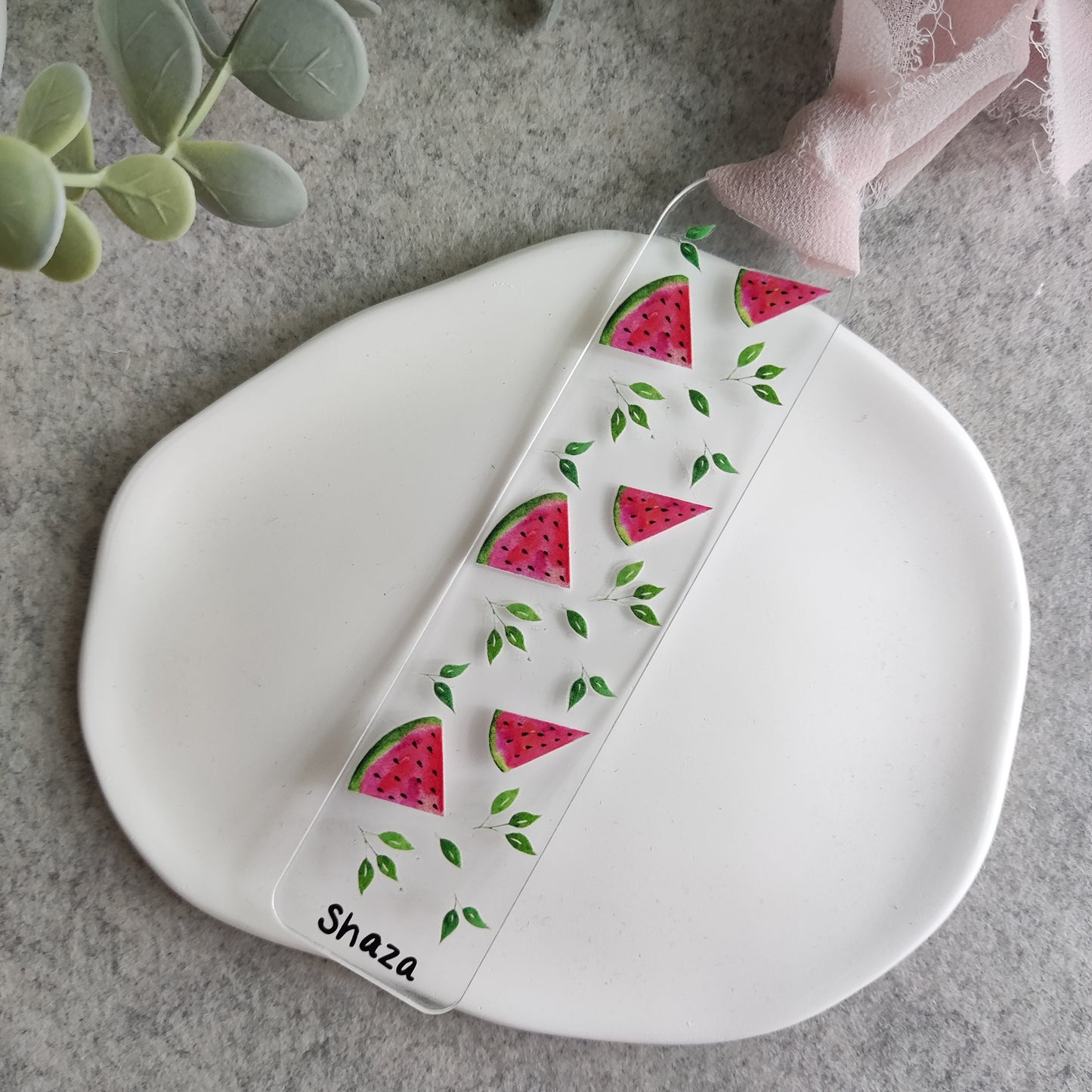 Acrylic Affirmation Bookmark | Watercolour Watermelon Bookmark