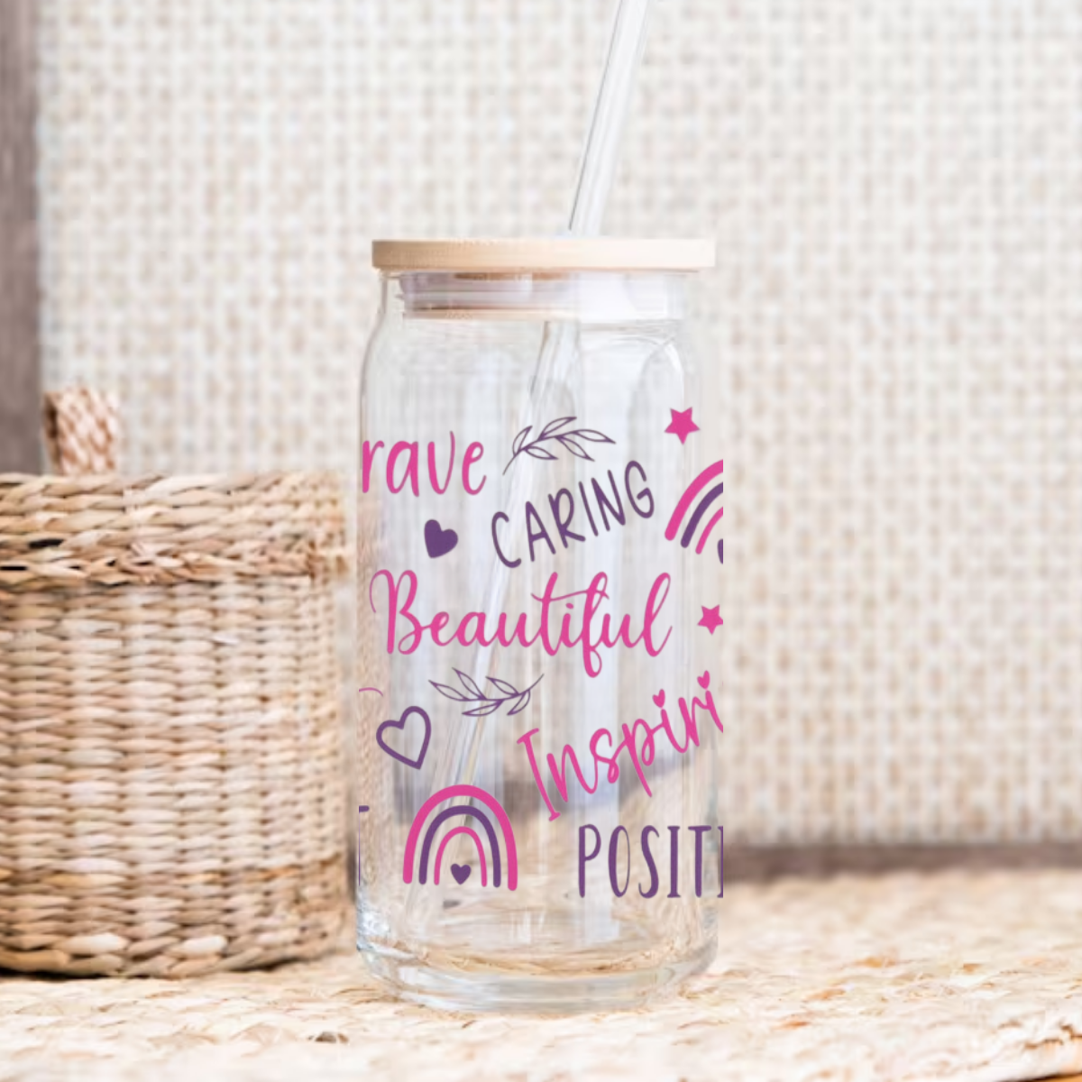 480ml/16oz UV DTF Cup Wrap | Inspirational Words