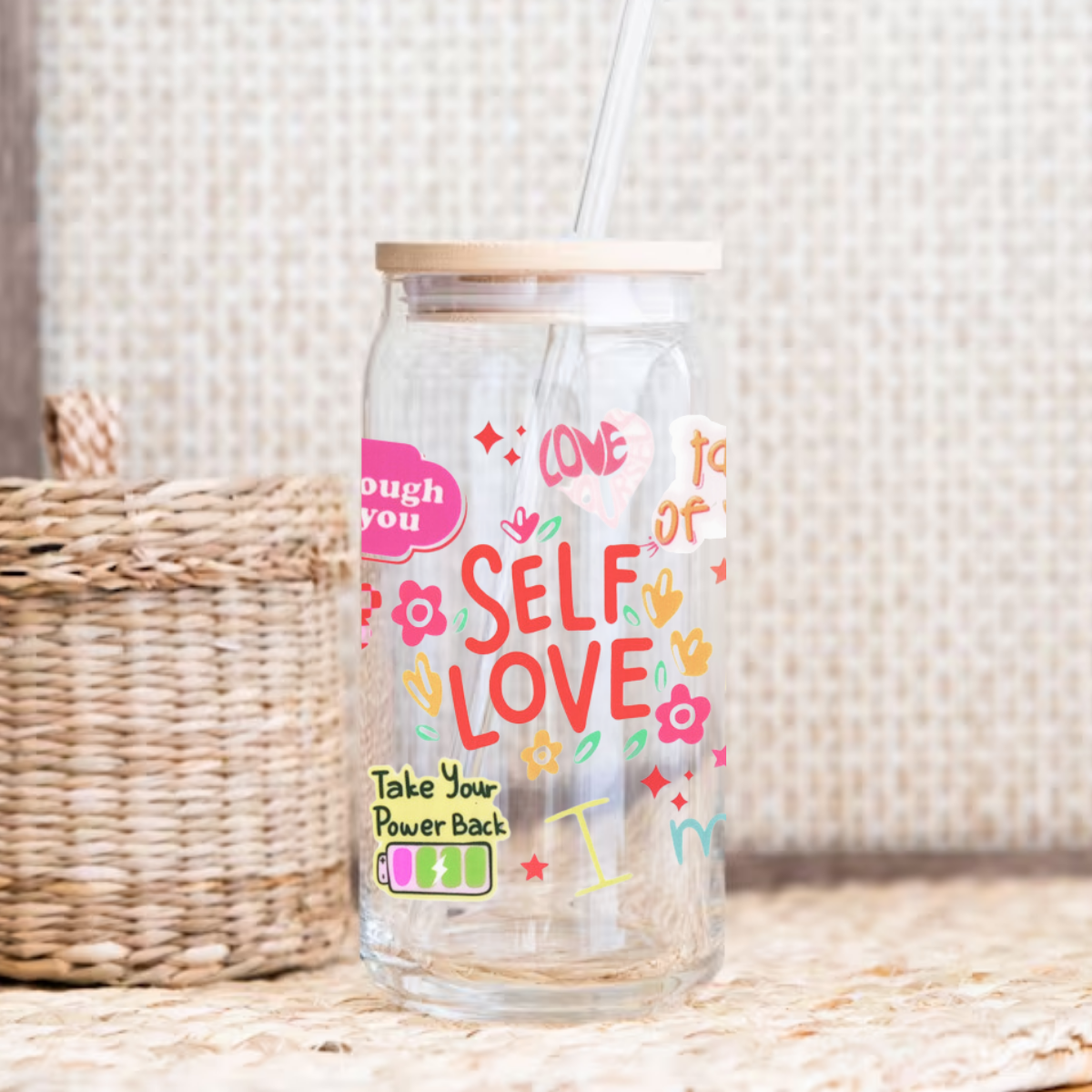 480ml/16oz UV DTF Cup Wrap | Self-love Affirmation