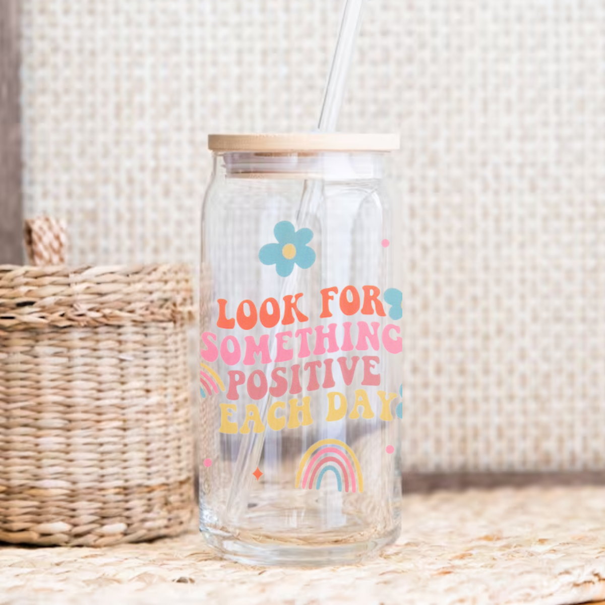 480ml/16oz UV DTF Cup Wrap | Look for Something Positive