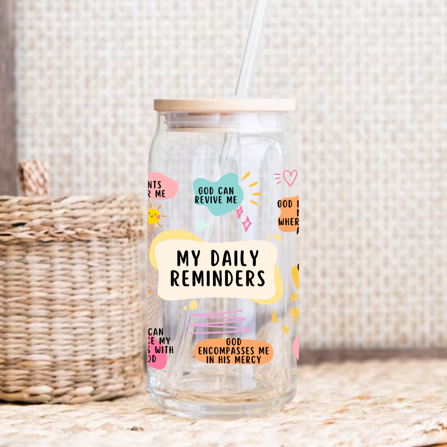 480ml/16oz UV DTF Cup Wrap | Muslim Daily Reminders