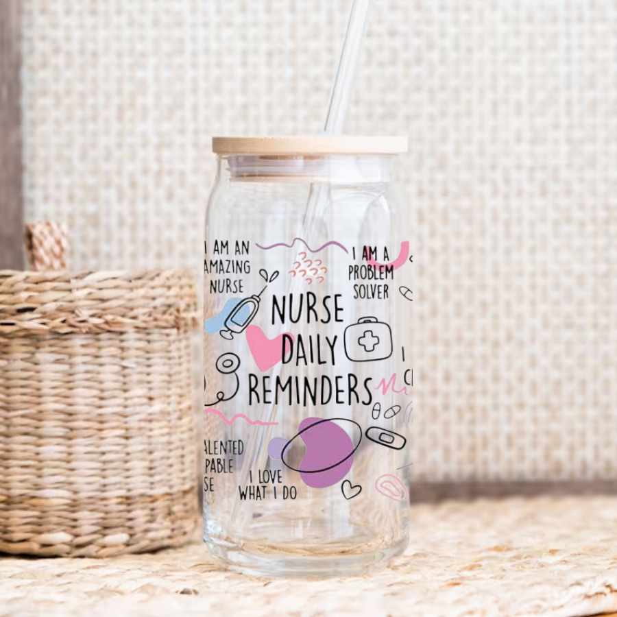 Nurse Daily Reminders UV DTF Cup Wrap