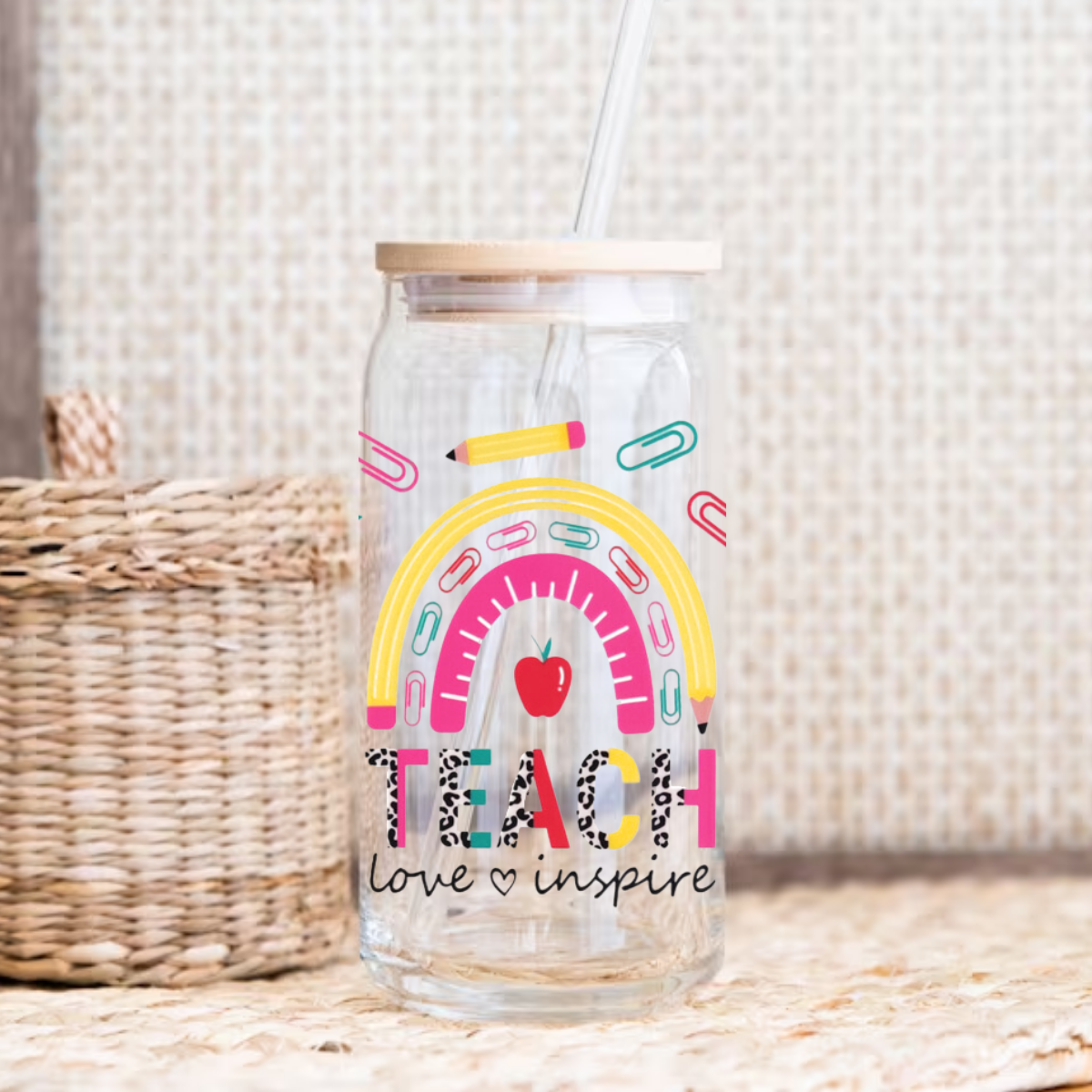 480ml/16oz UV DTF Cup Wrap | Teach Love Inspire