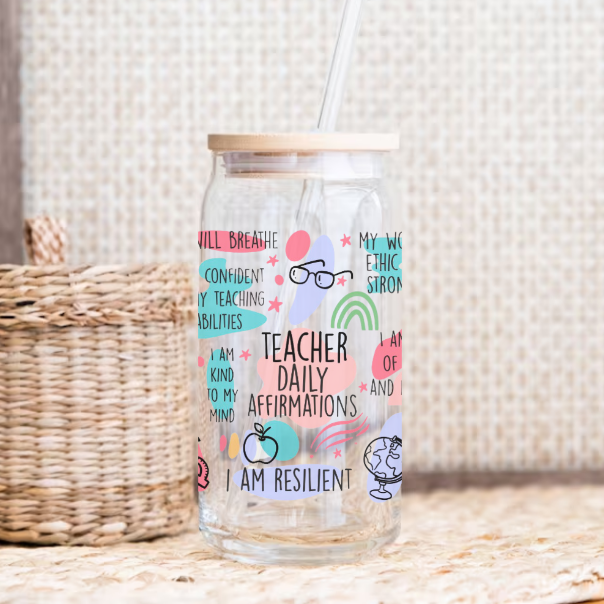 480ml/16oz UV DTF Cup Wrap | Teacher Daily Affirmations