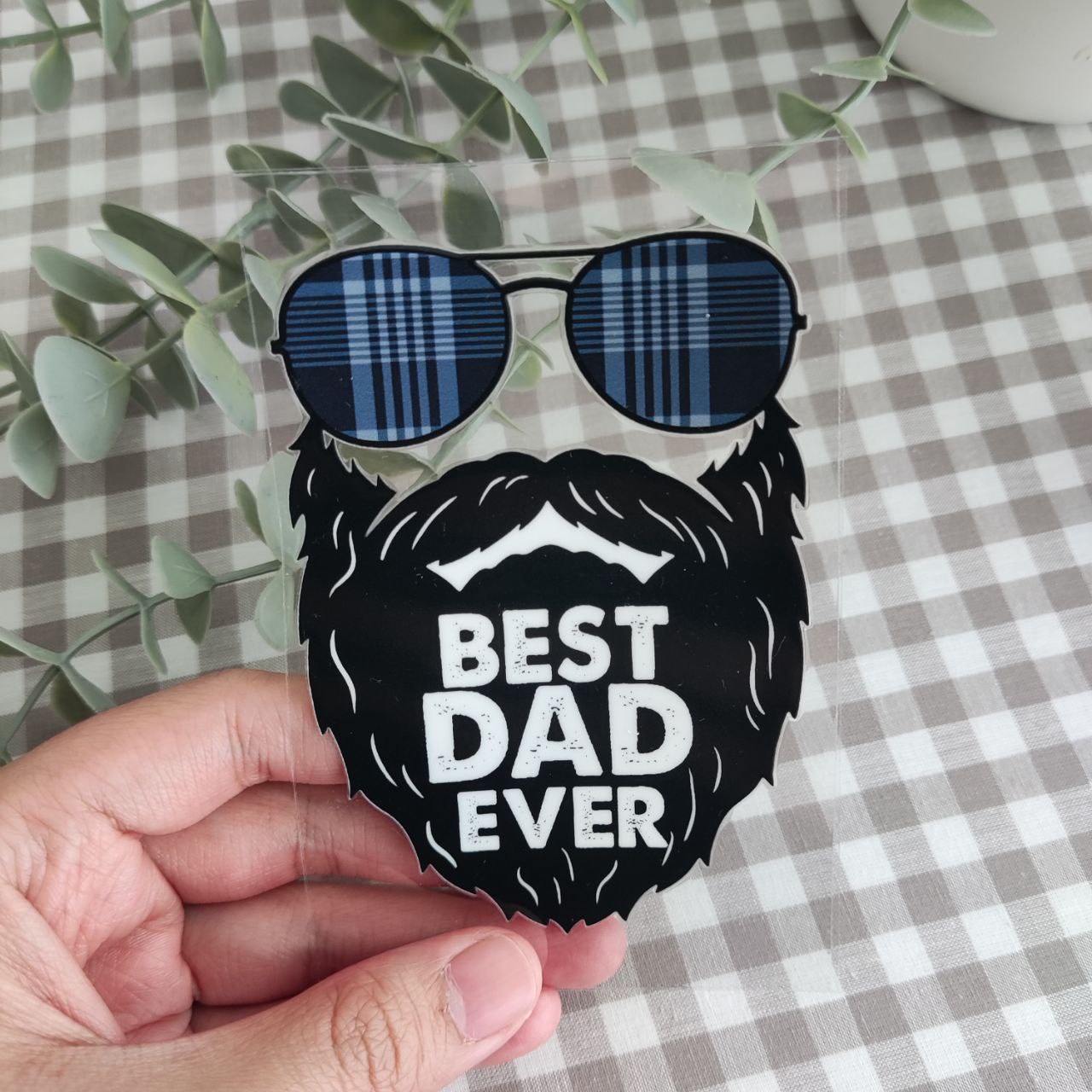 Bearded Best Dad Ever Glass Cup